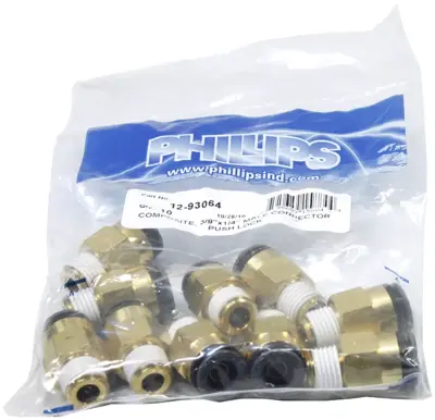 1/2 x 1/2 DOT Push-In Air Brake Male Connector - Kimball Midwest