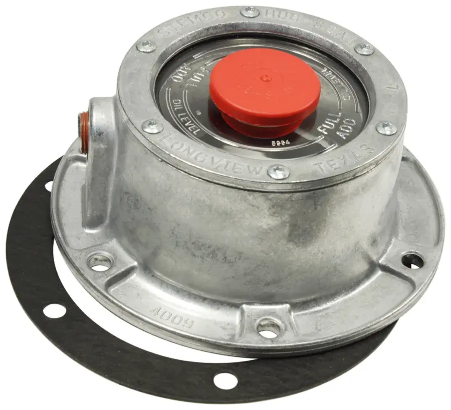 Stemco® 6 Hole Bolt On Aluminum Hub Cap w/Red Cap Plug TWD 3434009