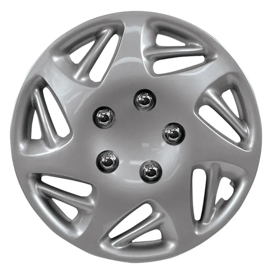 Wheel Covers Trophy - Silver w/ Chrome Nuts ABS Plastic BK 8214465