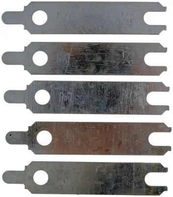 Starter Alignment Shim, (1) 1/64, (2) 1/32 and (2) 1/16 In. NOE