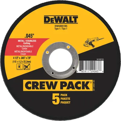DEWALT 4-1/2 x .045 x 7/8 in. Metal & Stainless Cutting Wheels