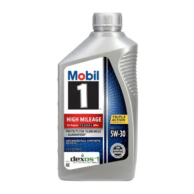 Mobil High Mileage Motor Oil 5w30 Full Synthetic 1 Qt Us