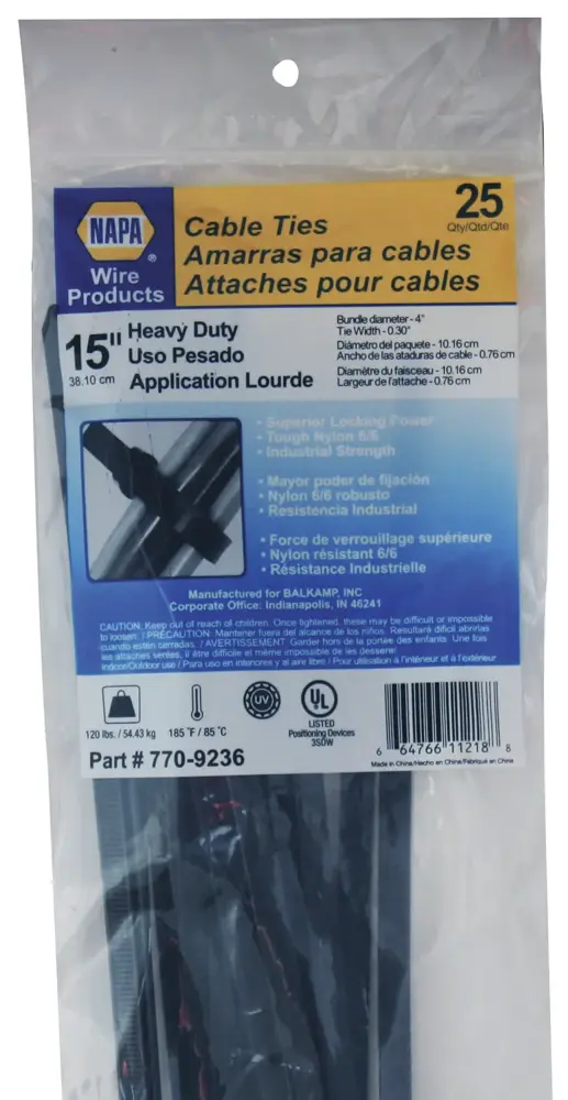 Cable Tie Strap Black Weather Stabilized Self-Locking Cable Tie BK