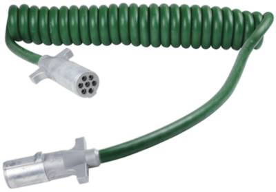 Trailer Connector Coiled Cables / Cord Assy - H/D Truck Ultralink ABS Power Cord  7 GROTE GRO 87171