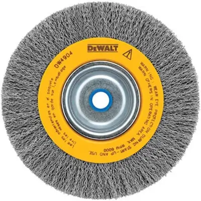 DEWALT 6 in Crimped Wire Wheel Brush, Arbor Hole Mounting, 0.014