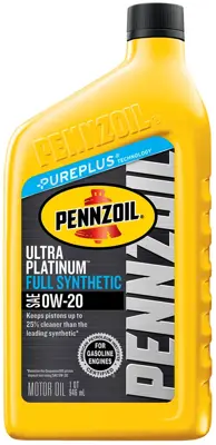 Pennzoil Ultra Platinum Motor Oil 0W20 Full Synthetic 1 qt (US