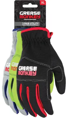 Grease Monkey Large/X-Large Utility Gloves 3 Pack BK 7631341 | Buy