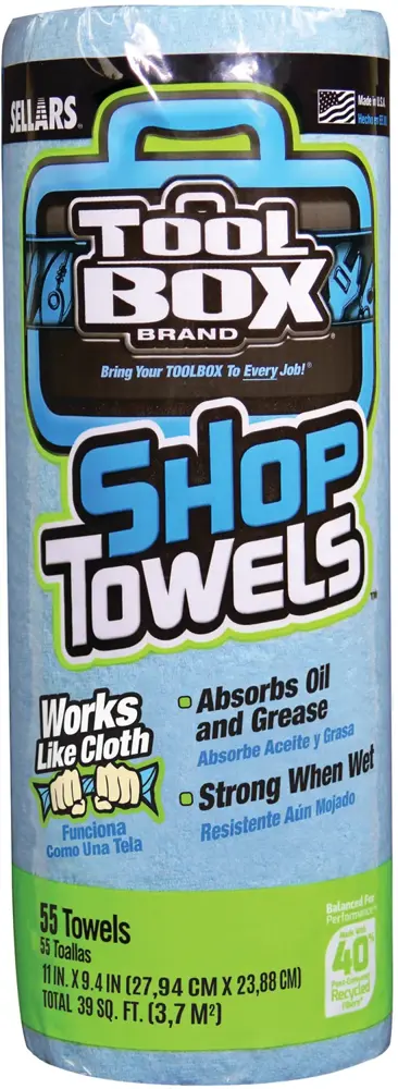 Sellars Tool Box Blue Shop Towels - 55 Towel Roll NCB 5440030