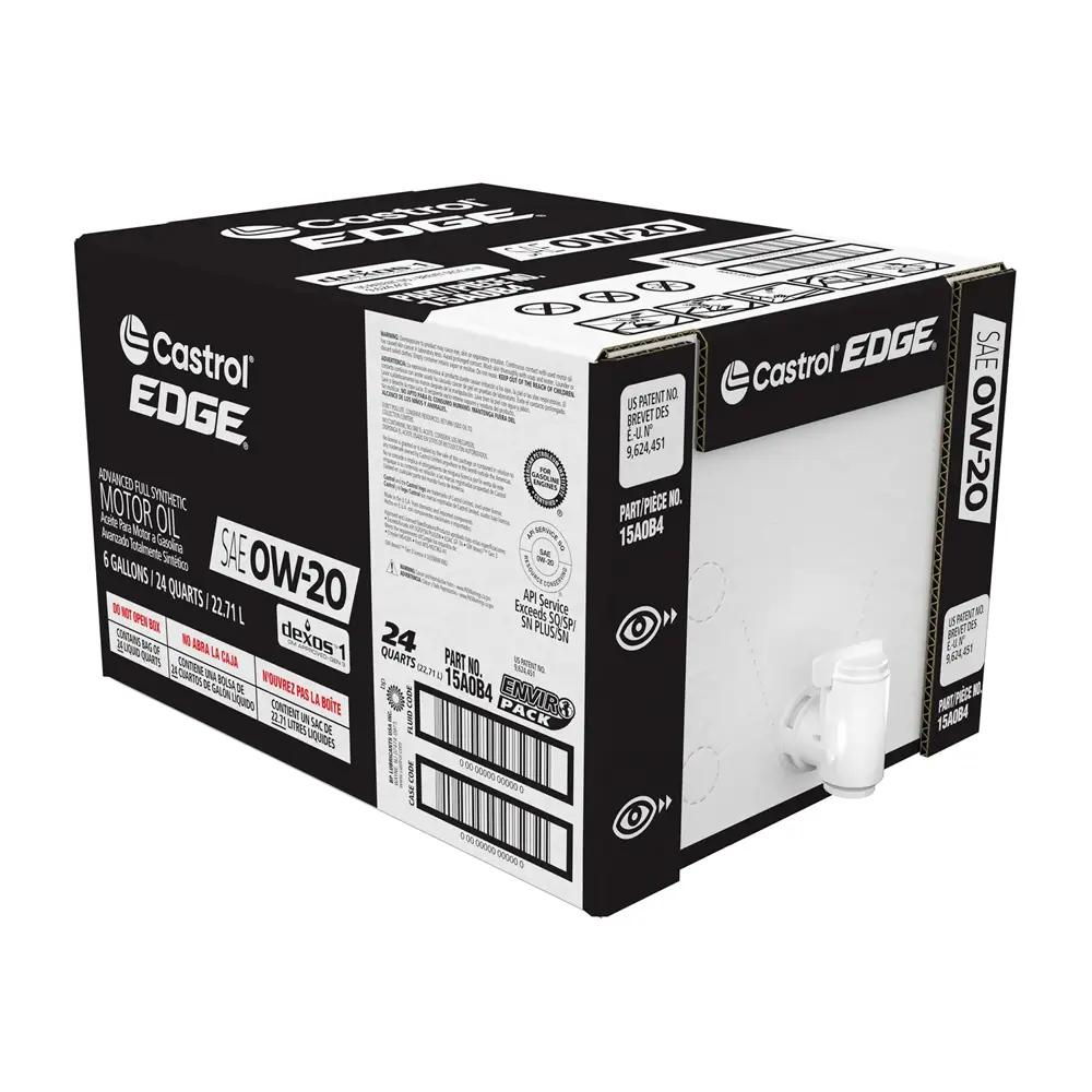 Castrol EDGE Motor Oil 0W20 Full Synthetic 6 gal (US) CAS 016
