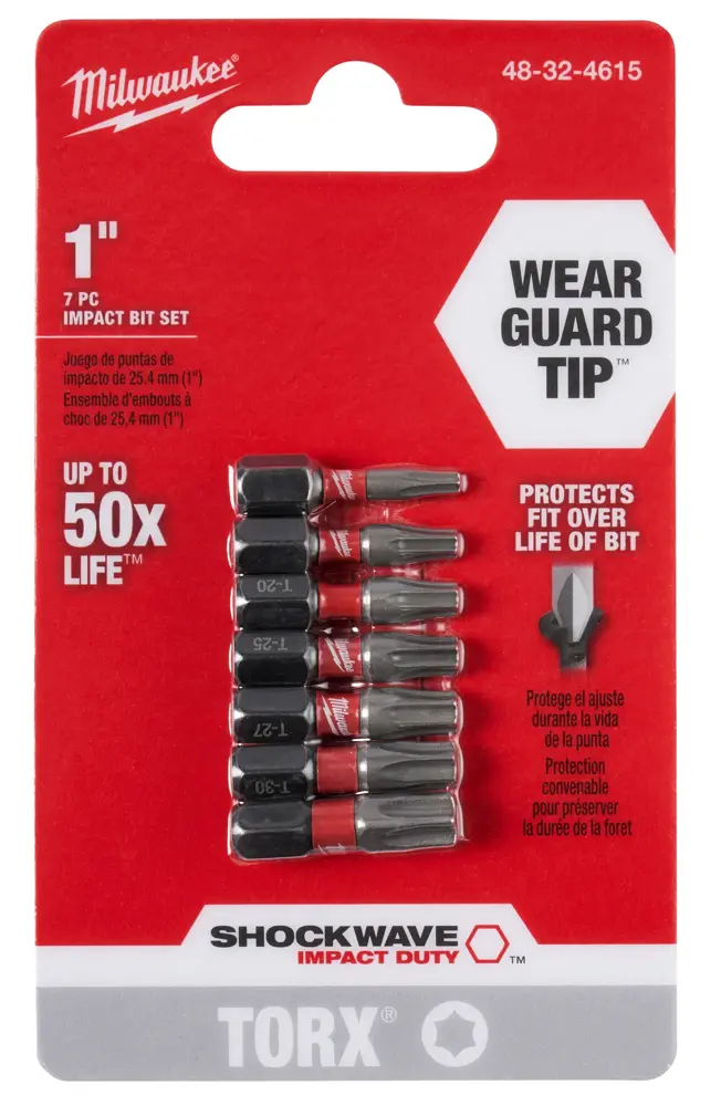 MILWAUKEE TOOL SHOCKWAVE™ Torx 1” Insert Bit Set - 7PC MIL
