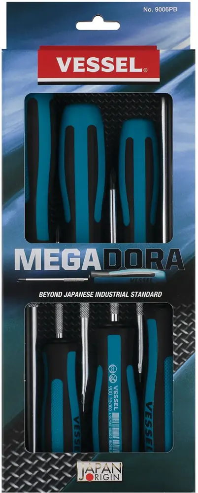 Vessel MEGADORA Screwdriver Set, Japanese Industrial Standard (JIS