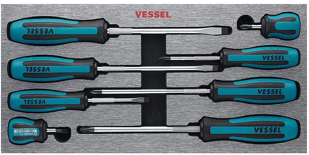 Vessel Screwdriver Set, Japanese Industrial Standard (JIS), 8 pc