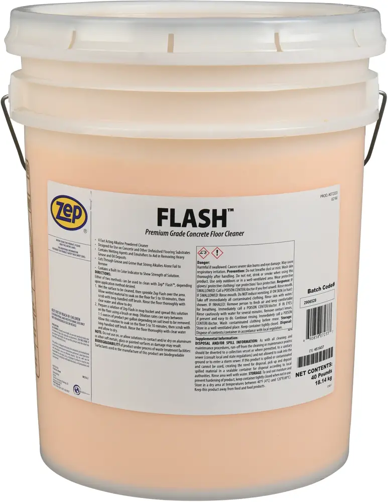 Zep Flash Premium Grade Concrete Floor Cleaner 40 lbs NCB 72333