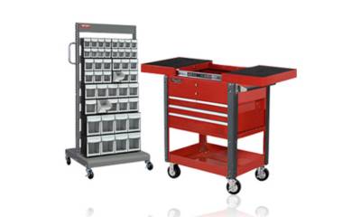 Multi-function Tool Chest Seat with Rolling Storage