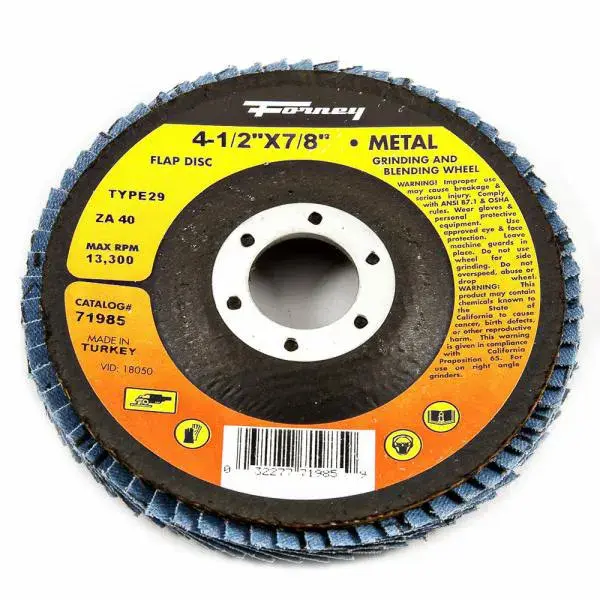Forney 71985, Flap Disc, Type 29, 4-1/2 in x 7/8 in, ZA40 FNY