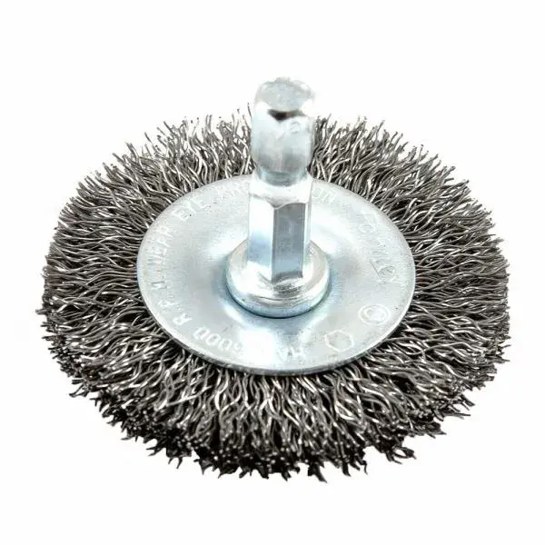 Forney 72727, Wire Wheel, Crimped, 2 in x .012 in x 1/4 in Hex