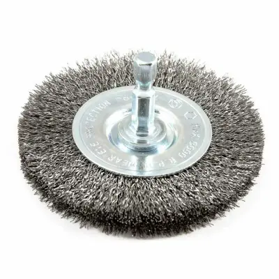 Forney 72736, Wire Wheel, Crimped, 3 in x .008 in x 1/4 in Hex
