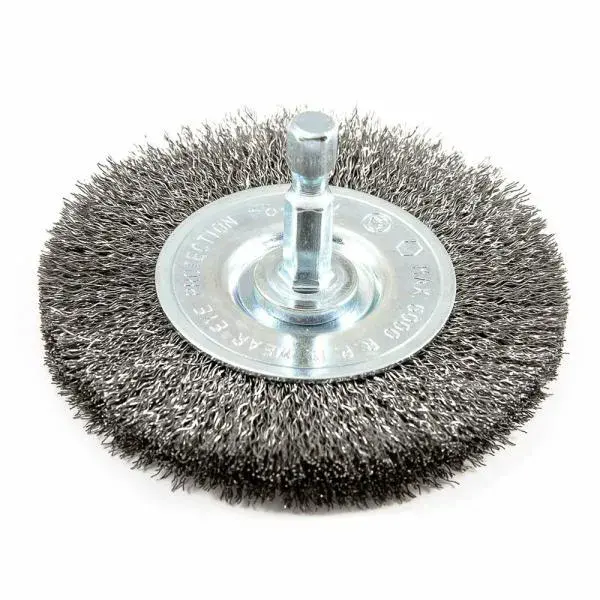 Forney 72736, Wire Wheel, Crimped, 3 in x .008 in x 1/4 in Hex