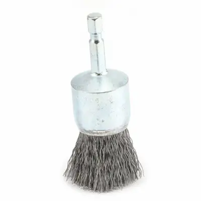 Forney 72737, End Brush, Crimped, 1 in x .012 in x 1/4 in Hex
