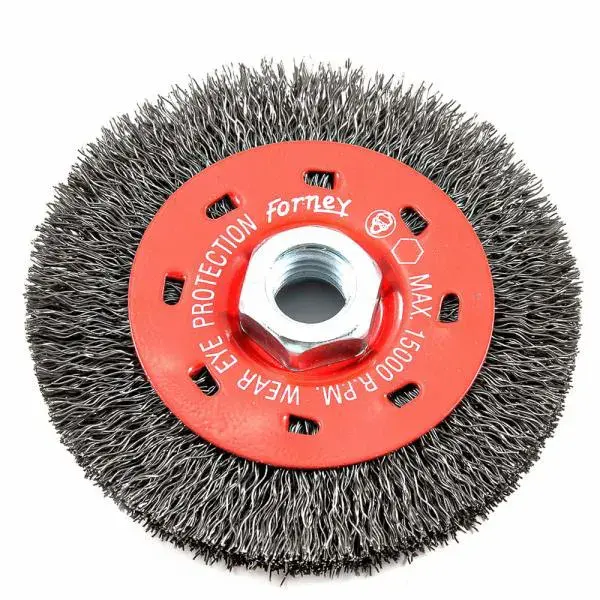 SAN　② Forney 72788, Wire Wheel, Crimped, 4 in x .012 in x 5/8 in-11