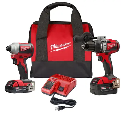 Milwaukee Tool M18 Brushless Hammer Drill And Impact Driver Combo Kit