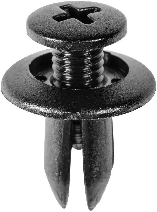Plastic Trim Panel Clip / Fastener Round Phillips Screw BK 6651388