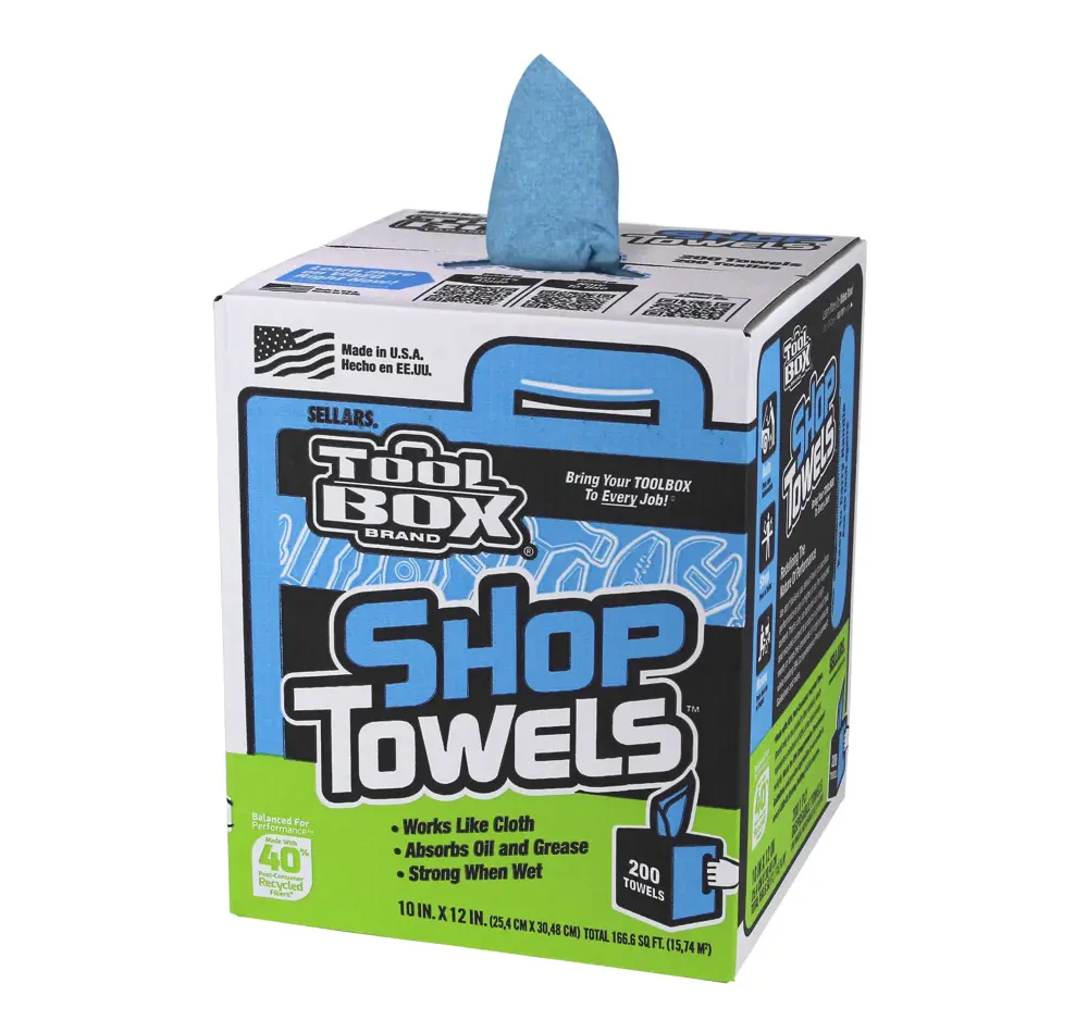 Sellars Tool Box Blue Shop Towels - 200 Towel Box NCB 55202 | Buy