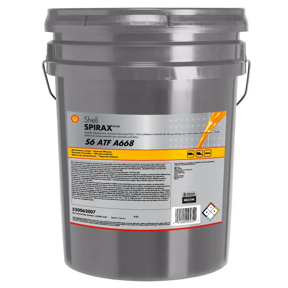 Shell SPIRAX S6 Automatic Transmission Fluid (ATF) A668 - 5 gal