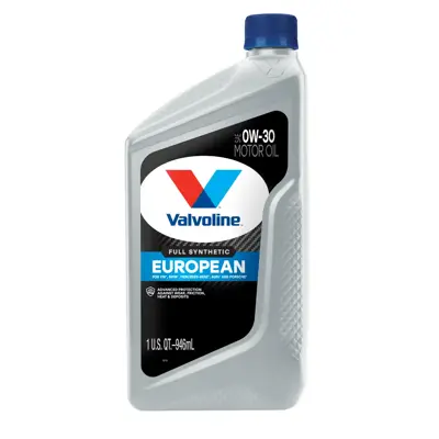 Valvoline European Vehicle Motor Oil 0w30 Full Synthetic 1 Qt Us