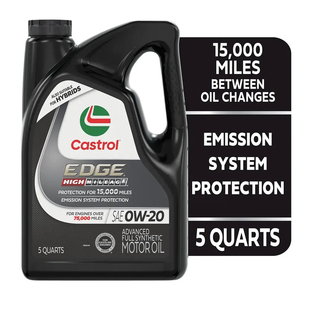 Castrol EDGE High Mileage Motor Oil 0W20 Full Synthetic 5 qt (US
