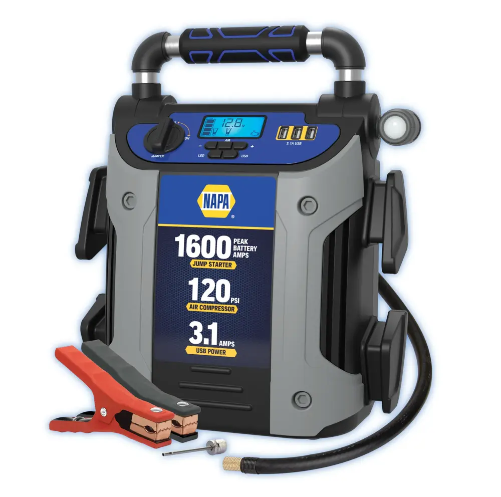 NAPA Digital Air Compressor with 1600 Peak Amp Jump Starter, 3 USB
