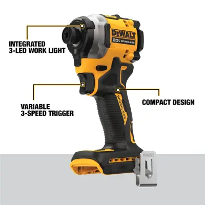 Dewalt 20v Max With Powerstack 1/4 In. Cordless Brushless 3Speed Impact Driver Kit Battery & Charger Included
