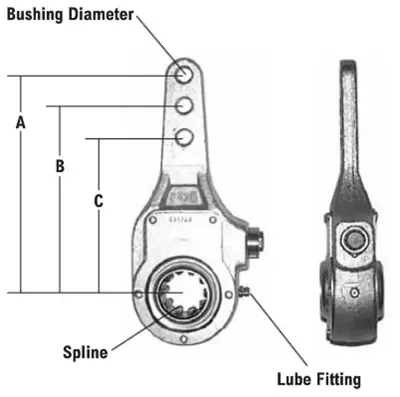 Bendix Manual Slack Adjuster 1.5 in-28 Spline x 5 in & 6 in Span