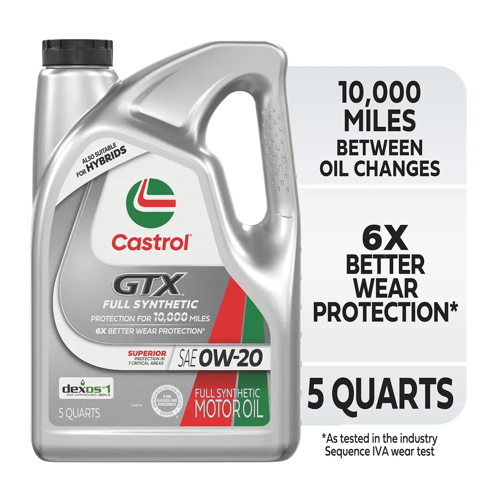 Castrol GTX Motor Oil 0W20 Full Synthetic 5 qt (US) CAS 15E725