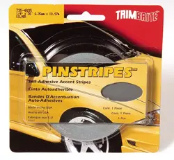 TRIMBRITE Self-Adhesive Pinstripe - 1/4 in x 36 ft Roll, Black BK