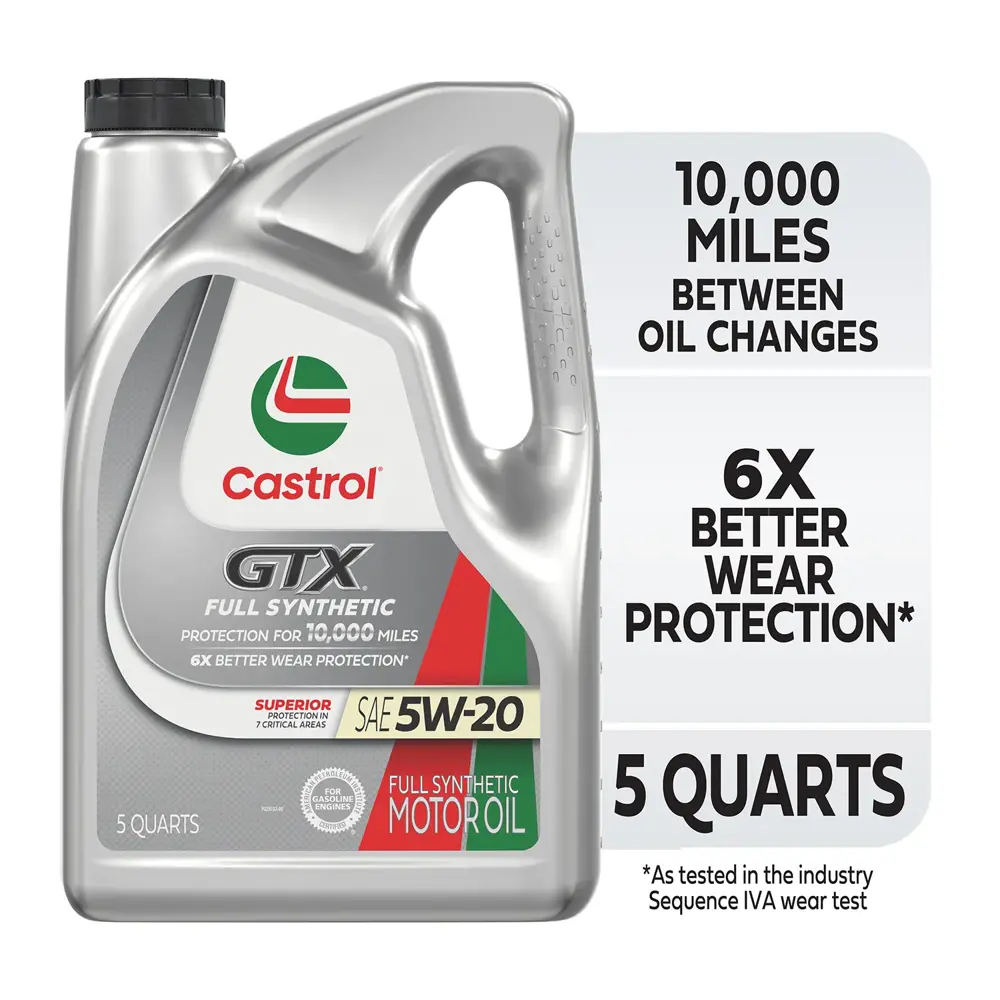 Castrol GTX Motor Oil 5W20 Full Synthetic 5 qt (US) CAS 15E72E