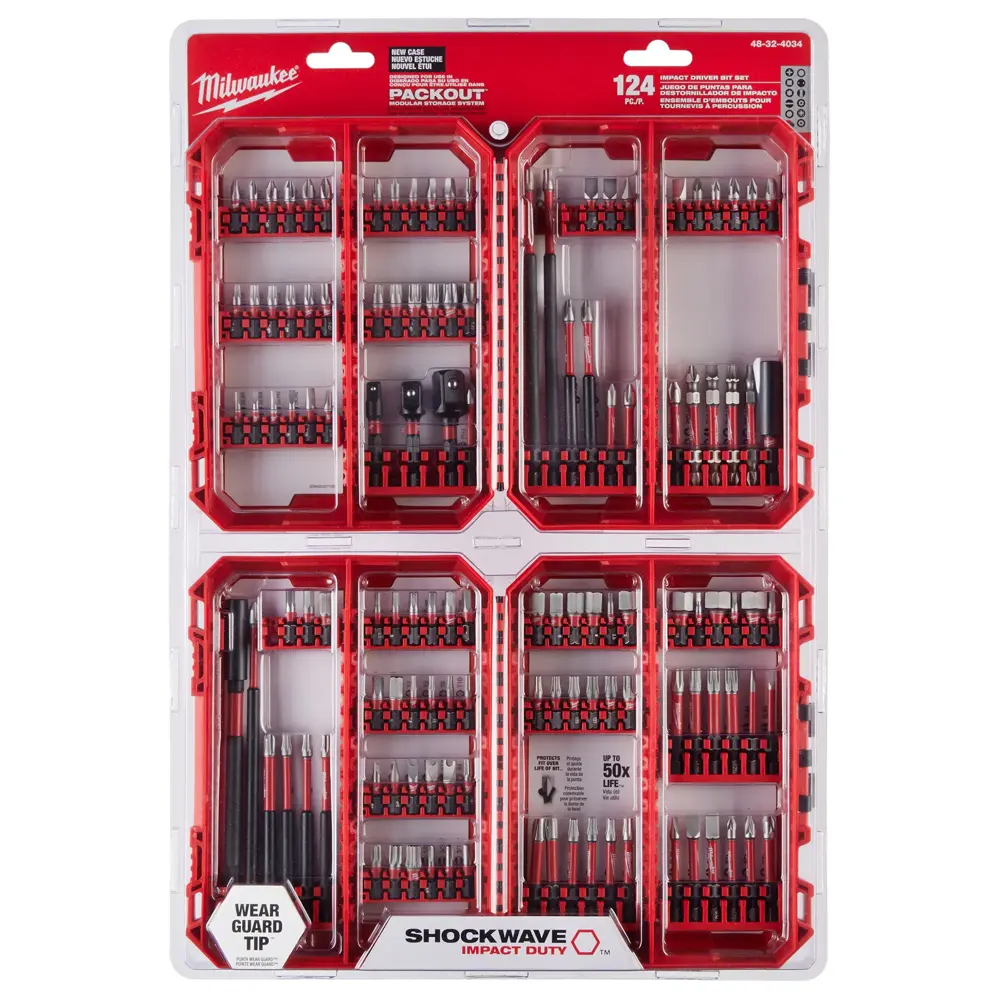 フォーデイズ4点セット MILWAUKEE TOOL SHOCKWAVE Impact Duty™ Driver Bit Auto Set – 124PC