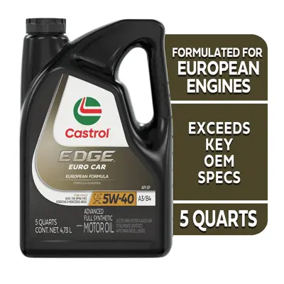 Castrol EDGE 5W-40 A3/B4　8L Castrol EDGE Euro Car Motor Oil A3/B4 5W40 Full Synthetic 5 qt (US
