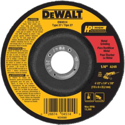 DEWALT Aluminum Oxide 4.5-in 24-Grit Cutting/Grinding Wheel DEWALT Aluminum Oxide 4.5-in 24-Grit Cutting/Grinding Wheel