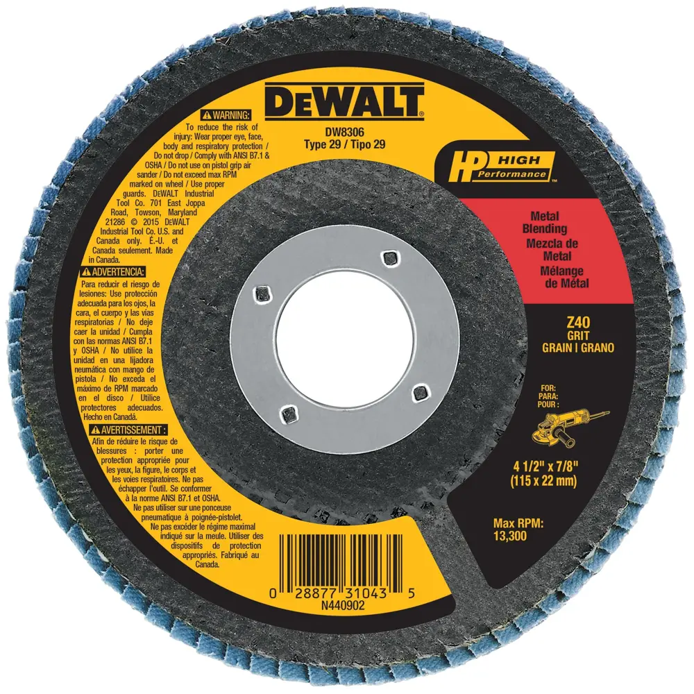 DEWALT Zirconia 4.5-in 36-Grit Flap Disc DEW DW8306 | Buy Online