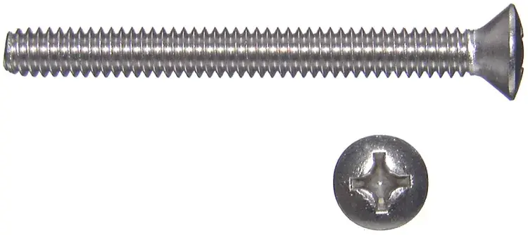 Machine Screw-Oval Phillips Head-Stainless Steel- 6-32 x 1/2 In