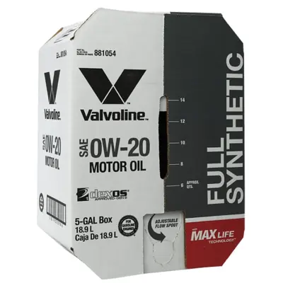 Valvoline High Mileage MaxLife Motor Oil 0W20 Full Synthetic 5 gal