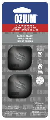 OZIUM Carbon Black 0.14 oz Vent Clip Air Freshener - 2 Pack BK