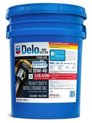 Chevron Delo 400 XLE Motor Oil 15W40 Synthetic Blend Heavy Duty