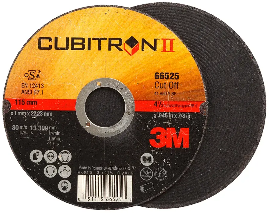 3Mキャビロン 3M™ Cubitron™ II Cut-Off Wheel 66525 36 T41 115 mm x 1.6 mm x