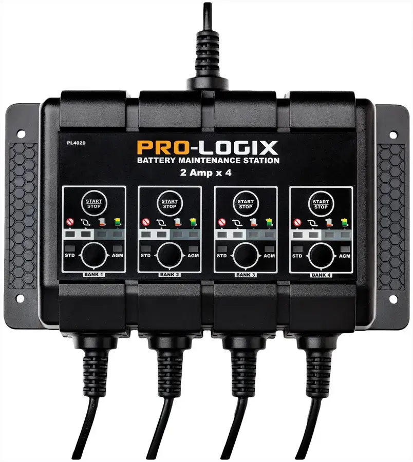 12V 4x2A PRO-LOGIX 4-Bank Battery Maintenance Station SOR PL4020