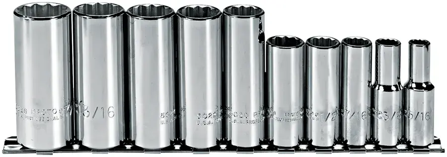 PROTO Socket Set 1/2 in,11/16 in,3/4 in,3/8 in,5/8 in,7/16 in,9/16
