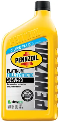 Pennzoil Platinum Motor Oil 5w20 Full Synthetic 1 Qt Us