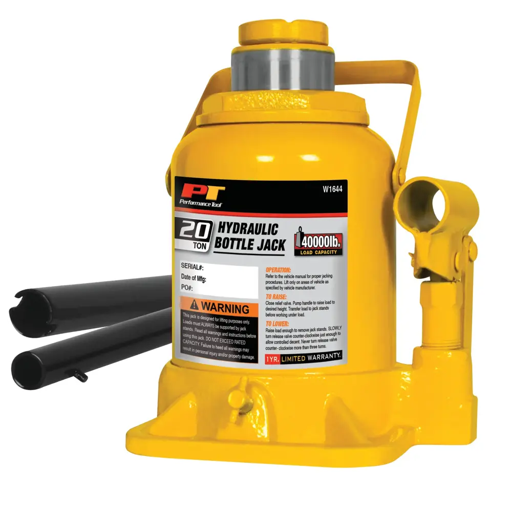 Performance Tool 20 Ton Shorty Hydraulic Bottle Jack PTT W1644