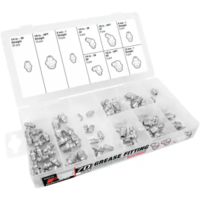 Performance Tool 70 pc. Grease Fitting Assortment PTT W5215 | Buy